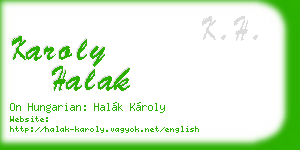 karoly halak business card
