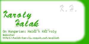 karoly halak business card